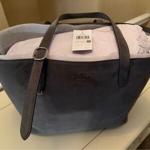 Kate Spade Gray Suede Mixed Mat Bag